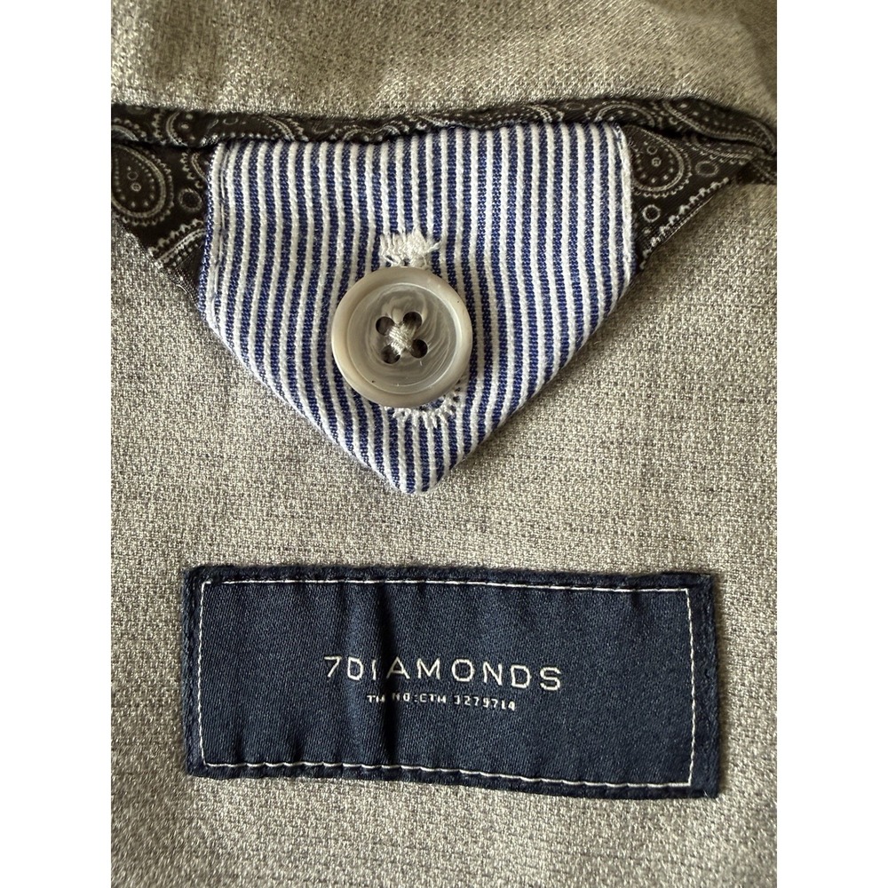 7 Diamonds Carter Linen Blend Jacket Mens XXL Gray Half Lined Comfort Stretch - Picture 4 of 6